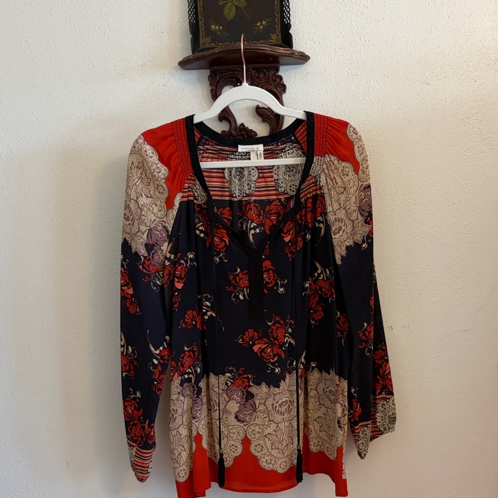 Anthropologie long sleeve silk Blouse